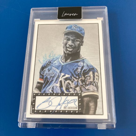 Topps Project 70, Bo Jackson Autographed Baseball Card by Lauren Taylor w/ COA